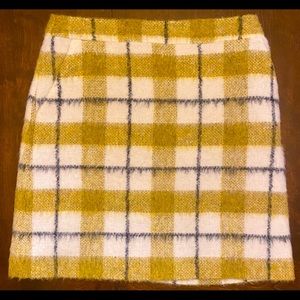 Boden Betsy Mini Skirt in Ivory/Yellow Check